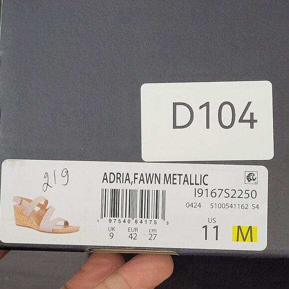 NEW Naturalizer Adria Cork Wedge Sandals Fawn Faux Leather 11M Ankle Straps - Picture 9 of 9